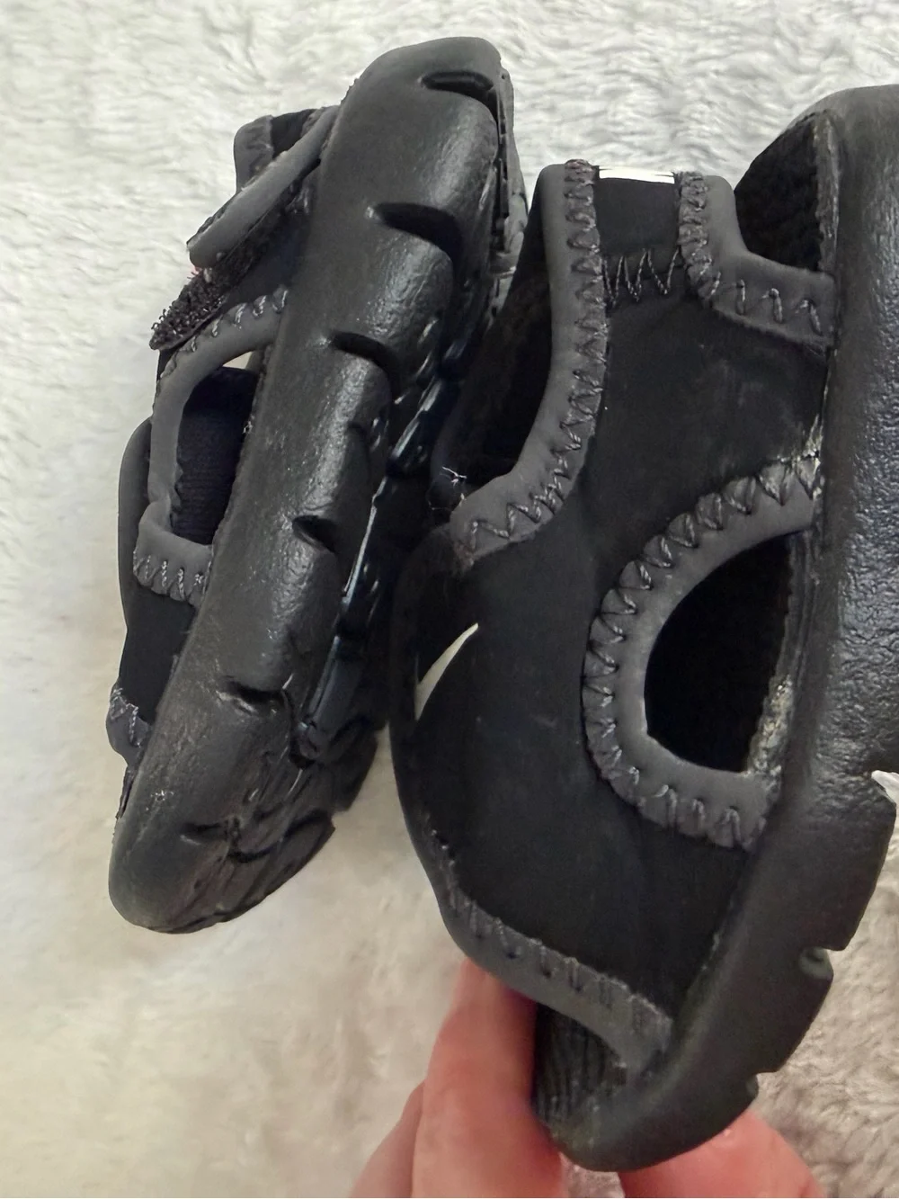 Nike Sunray Protect Toddler Sandals Black Hook Loop Water Shoes Size 5C EU 21